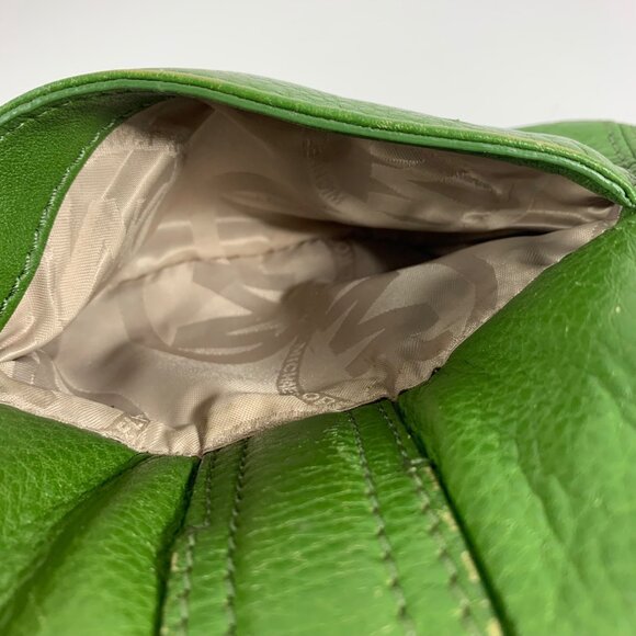 Michael Kors Crossbody Bag, Small, Green w/ Gold Buckle & Hardware, Adjustable - Picture 16 of 16